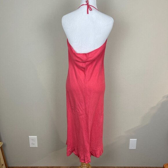Bryn Walker Halter Dress Women Medium Pink Ruffle Knee Length Lagenlook MODIFIED - Picture 6 of 10
